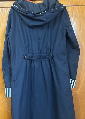 Kadın Lacivert Uzun Kesim Kapüşonlu Yağmurluk - Görsel 6
