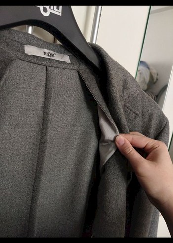 46 Beden gri Renk Klasik Gri Düğmeli Erkek Takım Ceketi kiğılı slim fit