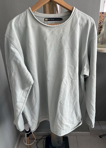 Big Star buz mavisi Erkek Uzun Kollu Yuvarlak Yaka Sweatshirt - Görsel 3