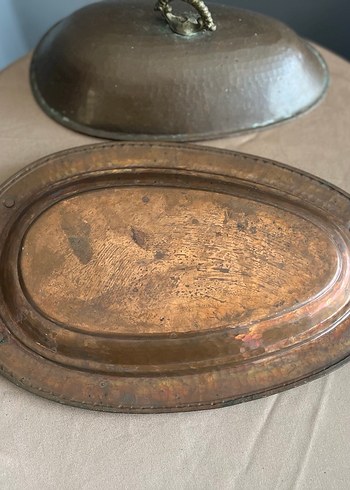 Antika Parlak Bakır dökme saklama kabı - Görsel 6