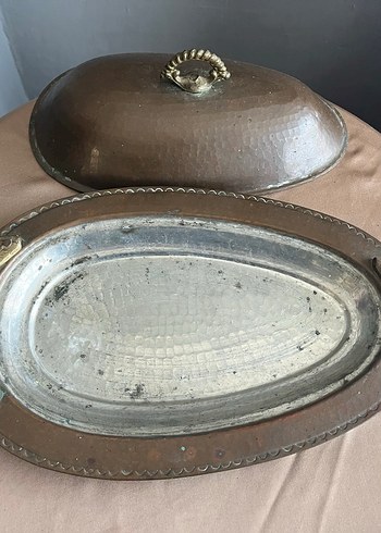 Antika Parlak Bakır dökme saklama kabı - Görsel 5