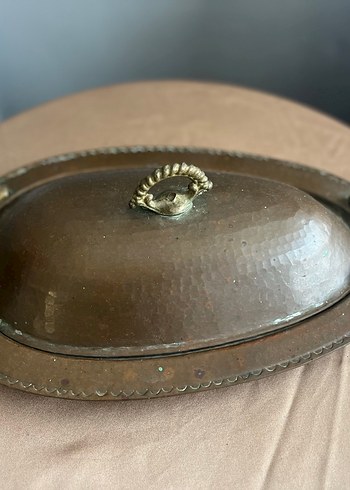 Antika Parlak Bakır dökme saklama kabı - Görsel 2