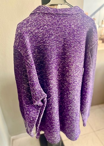 Spor Mor Örgülü Yumuşak Erkek Polar, Yarım Fermuarlı - Görsel 8