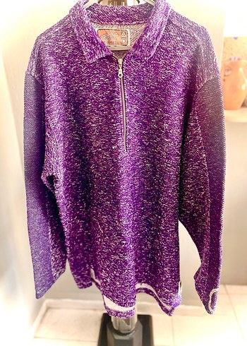 Spor Mor Örgülü Yumuşak Erkek Polar, Yarım Fermuarlı - Görsel 6
