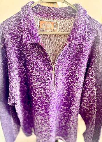 Spor Mor Örgülü Yumuşak Erkek Polar, Yarım Fermuarlı - Görsel 3