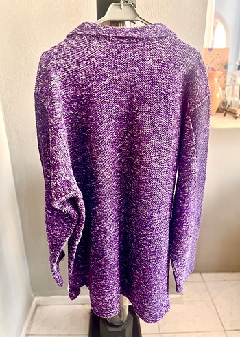 Spor Mor Örgülü Yumuşak Erkek Polar, Yarım Fermuarlı - Görsel 5