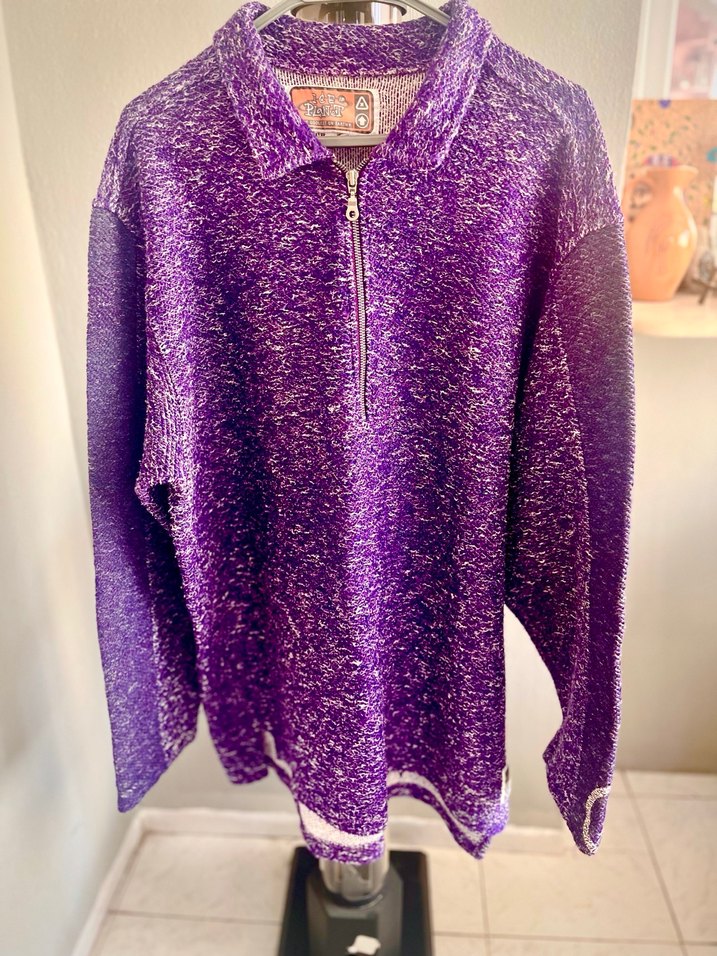 Spor Mor Örgülü Yumuşak Erkek Polar, Yarım Fermuarlı - Görsel 2