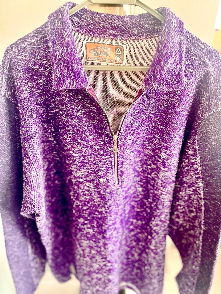 Spor Mor Örgülü Yumuşak Erkek Polar, Yarım Fermuarlı - Görsel 3