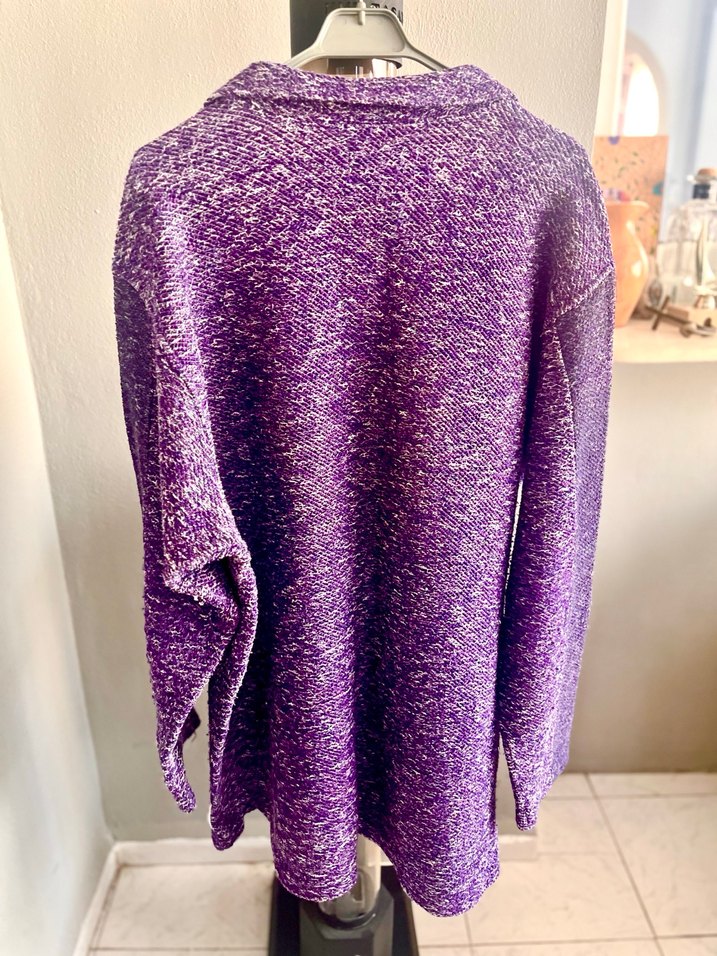 Spor Mor Örgülü Yumuşak Erkek Polar, Yarım Fermuarlı - Görsel 5