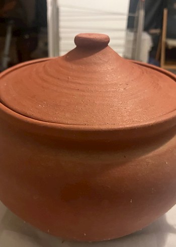 Seramik Koyu Kahverengi Toprak Tencere - Görsel 2