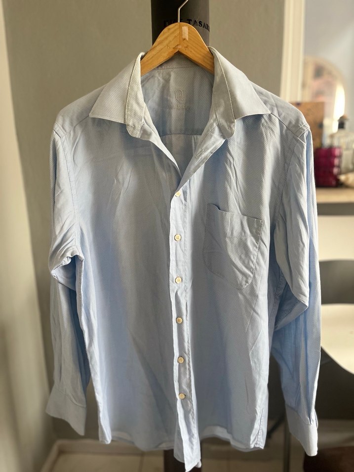 Vakko Mavi Keten Gömlek, Uzun Kollu, Regular Fit - Görsel 4