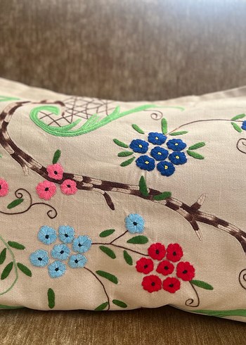 Nakışlı Bohem Çok Renkli Yastık Kılıfı - Görsel 5