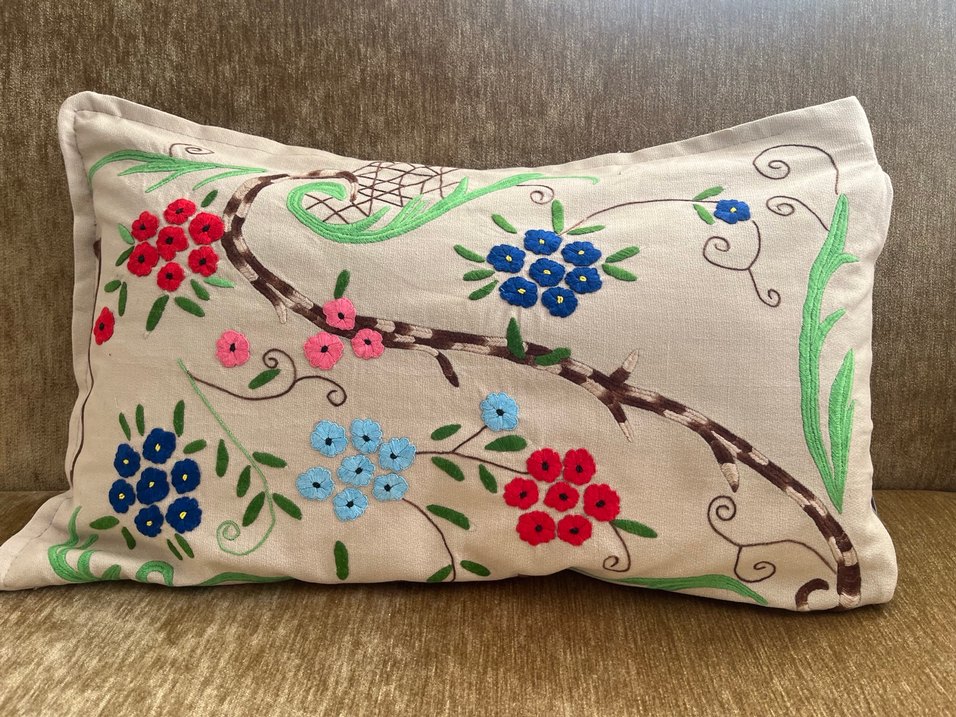 Nakışlı Bohem Çok Renkli Yastık Kılıfı - Görsel 3