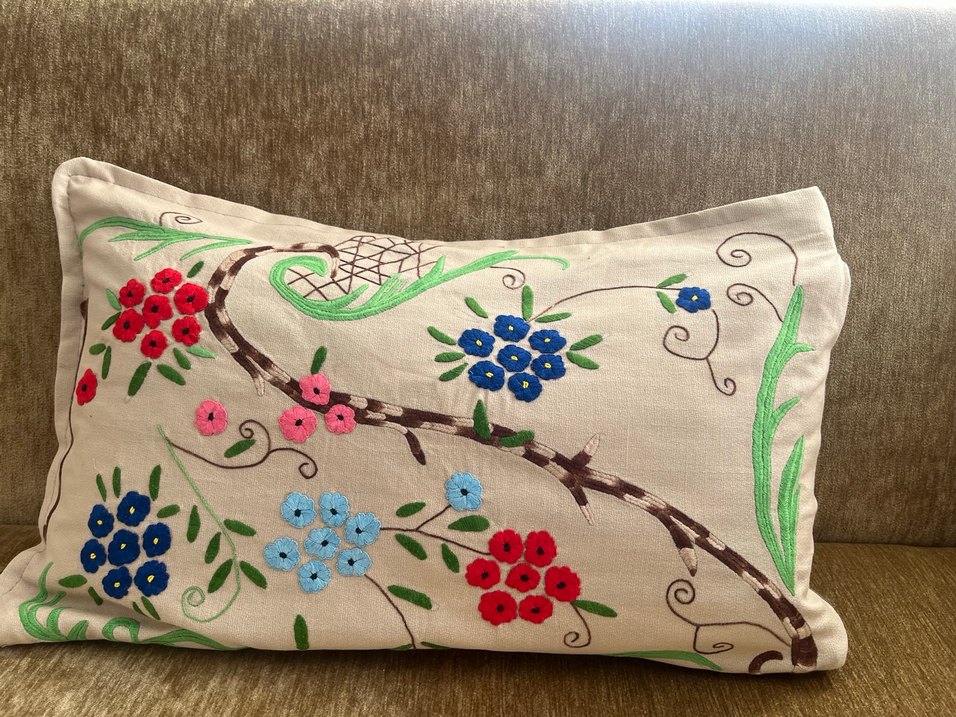 Nakışlı Bohem Çok Renkli Yastık Kılıfı - Görsel 2