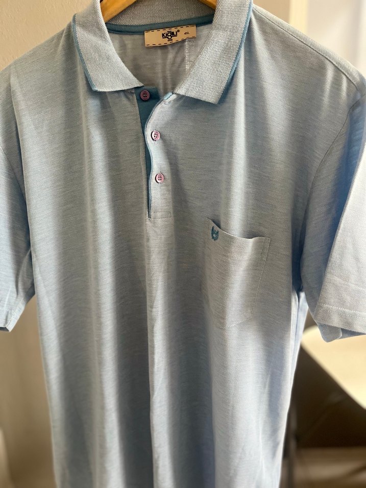 Kiğılı Gri Kısa Kollu Polo Tişört - Görsel 3