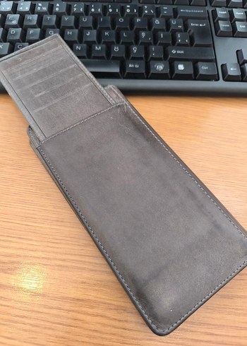 Gri Deri Fermuarlı erkek kılıf Cüzdan - Görsel 5