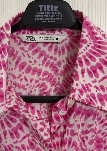Zara Pembe Batik Desenli Kadın Uzun Tunik