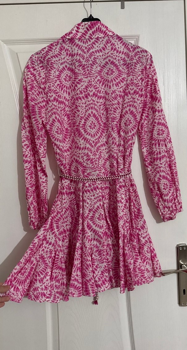 Pembe Batik Desenli Kadın Uzun Tunik - Görsel 3