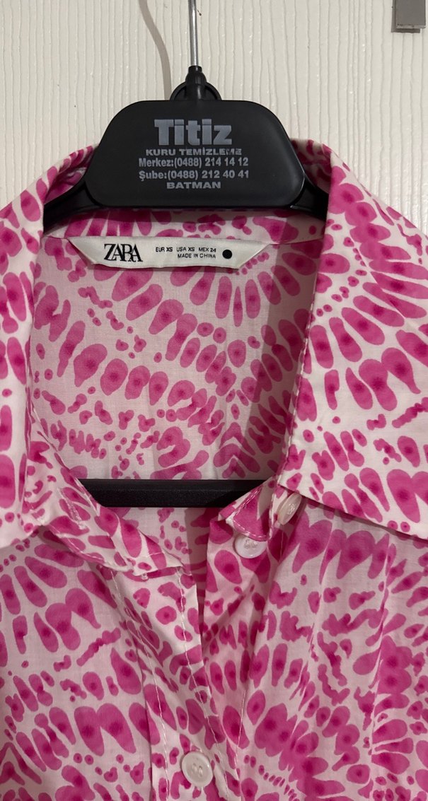 Pembe Batik Desenli Kadın Uzun Tunik - Görsel 2