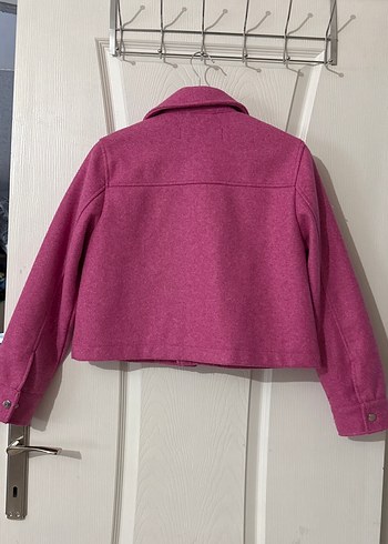 Zara Düğmeli Pembe Mini Kadın Kaban