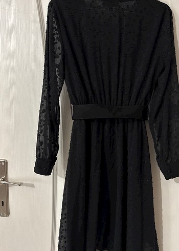 Kemerli Siyah Uzun Kadın Elbisesi - Görsel 3