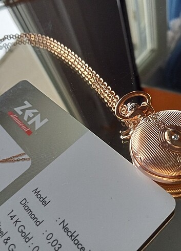 Zen Diamond Pırlantalı çelik köstekli saat kolye