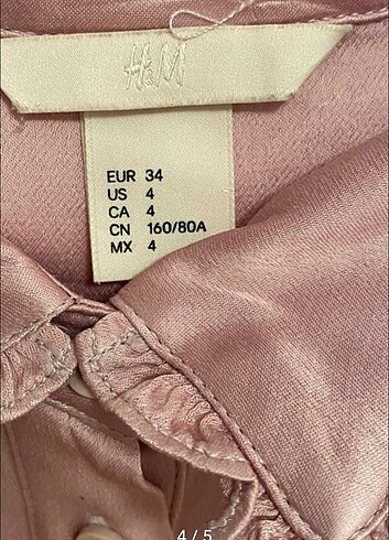 34 Beden ten rengi Renk H&M PUDRA PEMBE RENGİ UZUN ELBİSE