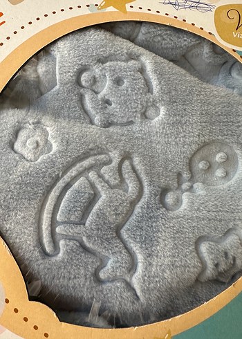 Beden Gri Bebek Baskılı Polar Battaniye 100x120 cm