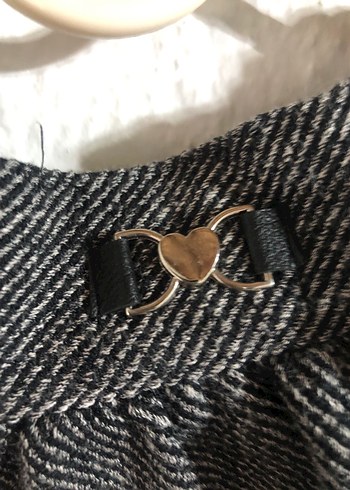 Gri Örgü Kumaş Mini Etek - Görsel 2