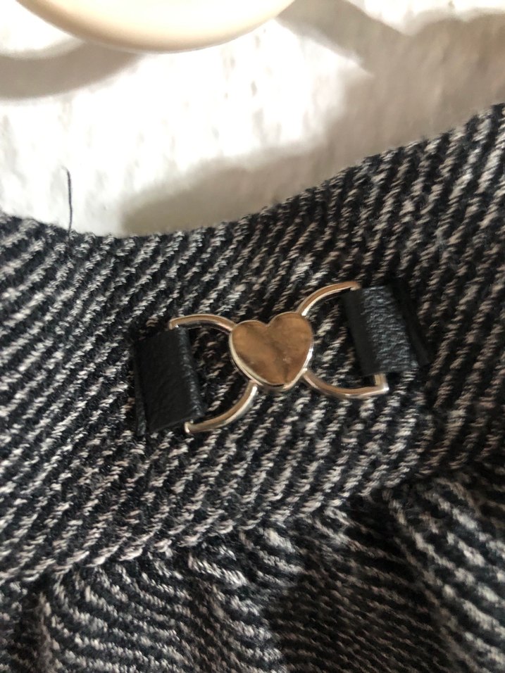 Gri Örgü Kumaş Mini Etek - Görsel 2