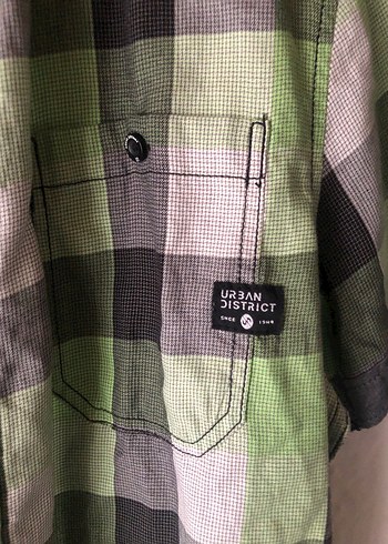 Yeşil Kareli Kısa Kollu Erkek Gömlek - Görsel 2