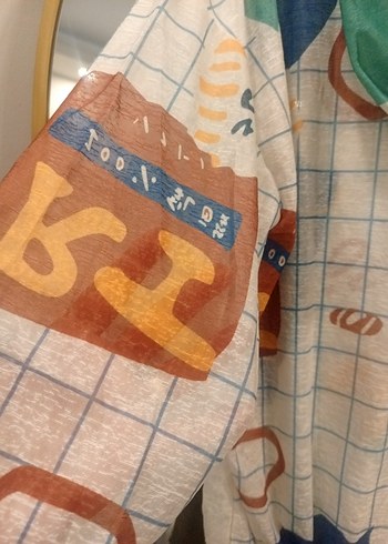 38 Beden çeşitli Renk tasarım modelŞeffaf Renkli Baskılı Uzun Kollu Kadın Gömlek ceket