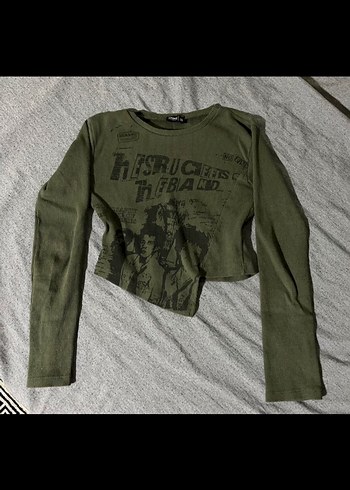 carpe y2k asimetrik kesim crop bluz