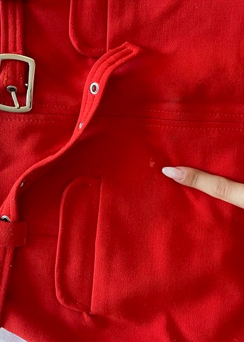 xs Beden kırmızı Renk Kemer Detaylı bershka Mini Etek