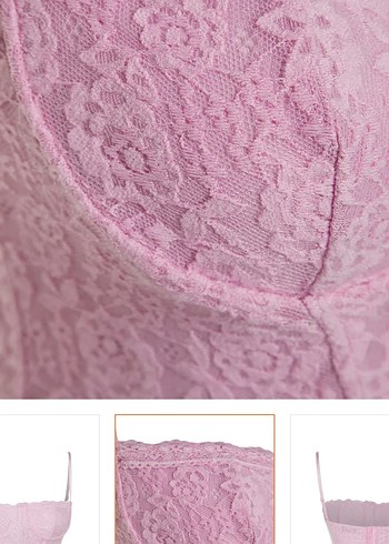 s Beden Dantel Detaylı Pembe Strappy Büstiyer