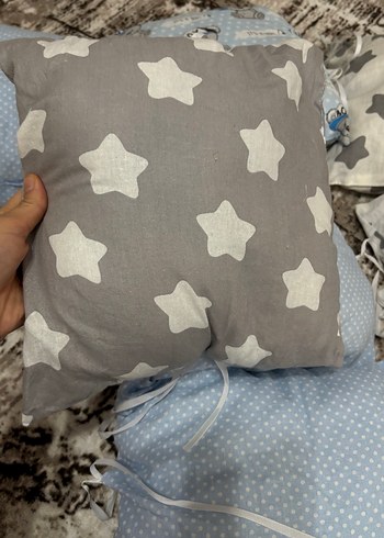 Çocuklar için Gri Nakışlı Yastık Takımı - Görsel 2