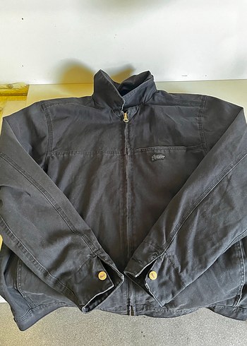 Düğmeli Siyah Denim Erkek Ceket