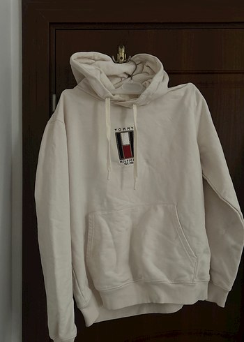 Tommy Hilfiger Beyaz Kapüşonlu Sweatshirt
