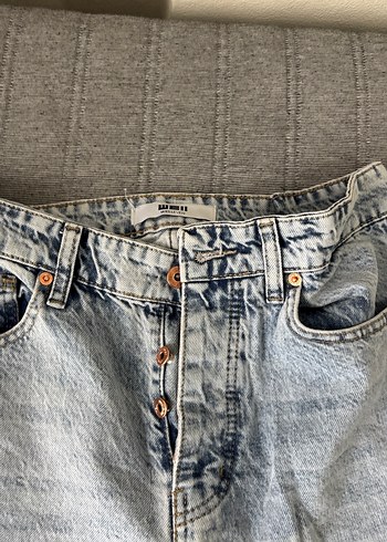 Mavi Baggy Kot Pantolon - Görsel 3