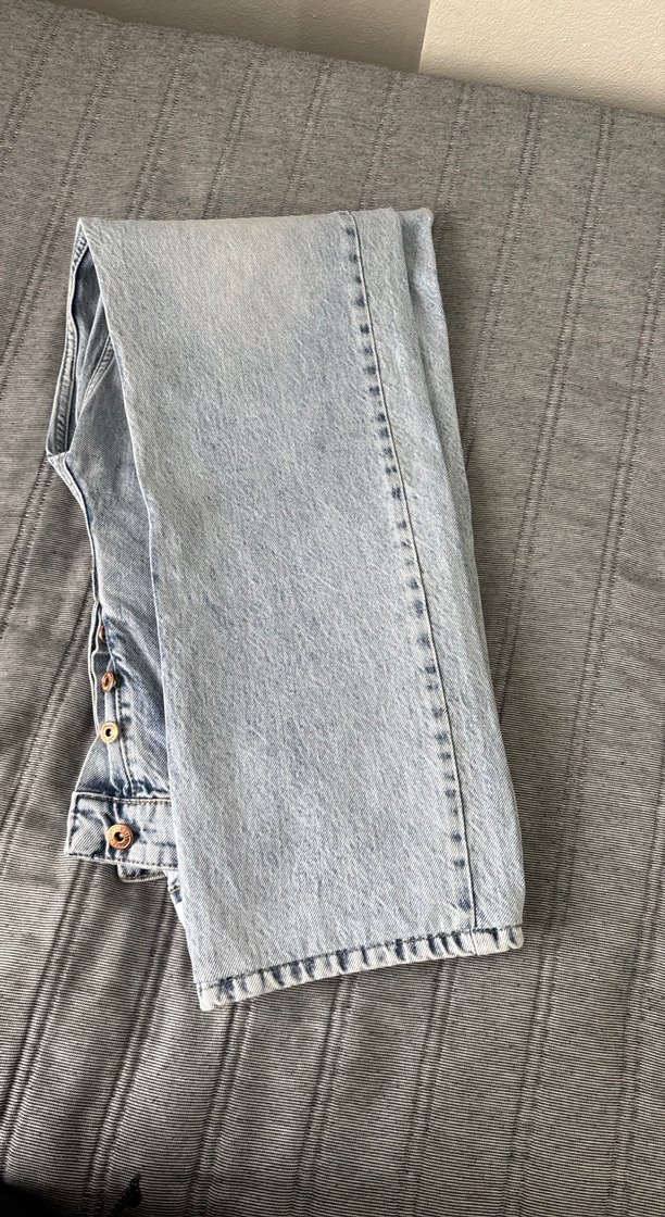 Mavi Baggy Kot Pantolon - Görsel 2