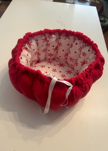 Kırmızı Kar Desenli Saklama Sepeti - Görsel 2