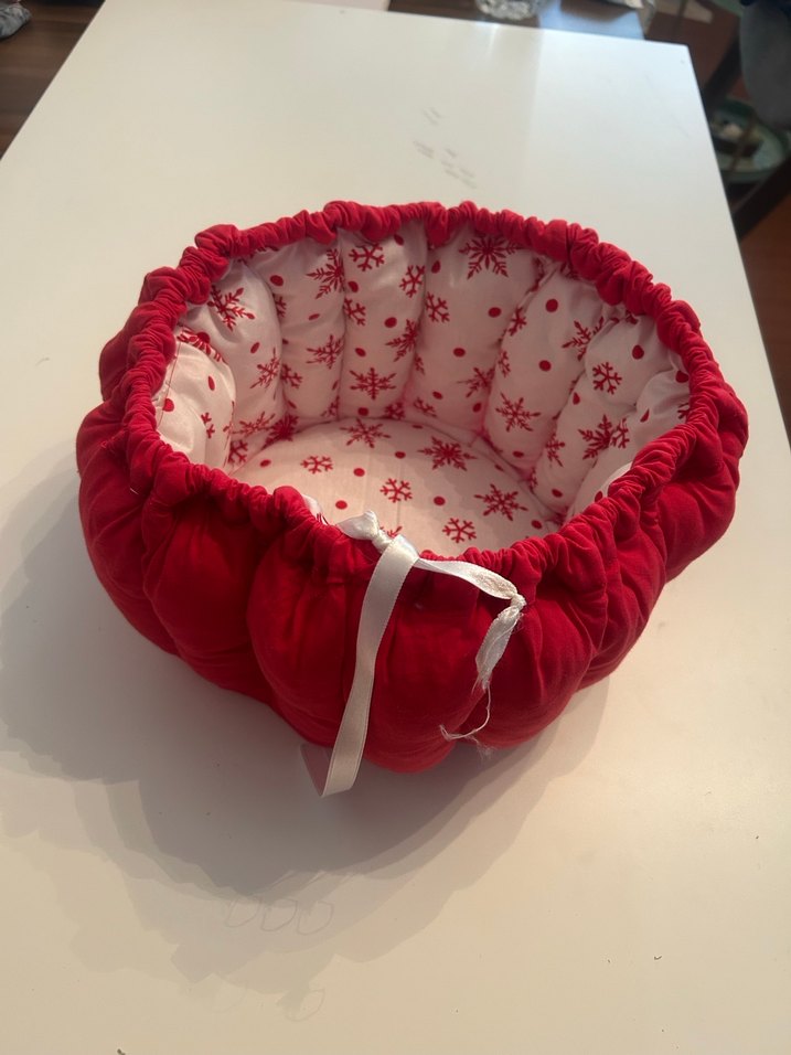 Kırmızı Kar Desenli Saklama Sepeti - Görsel 2