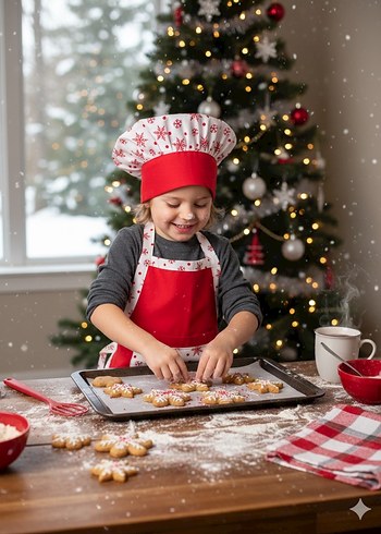 Renkli Baskılı Çocuk  Mutfak Önlüğü - Görsel 3