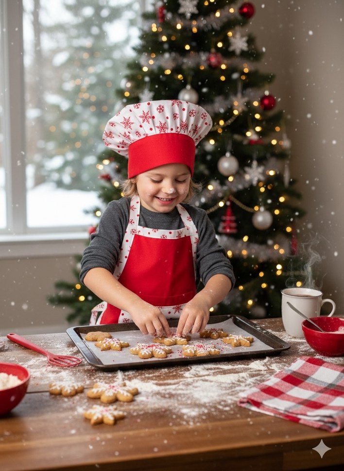 Renkli Baskılı Çocuk  Mutfak Önlüğü - Görsel 3