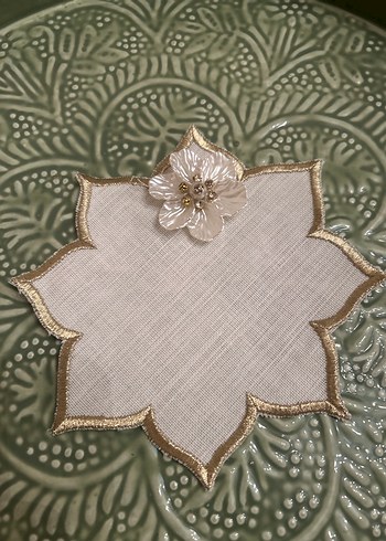 İnci Detaylı Keten Peçete Takımı - Görsel 3