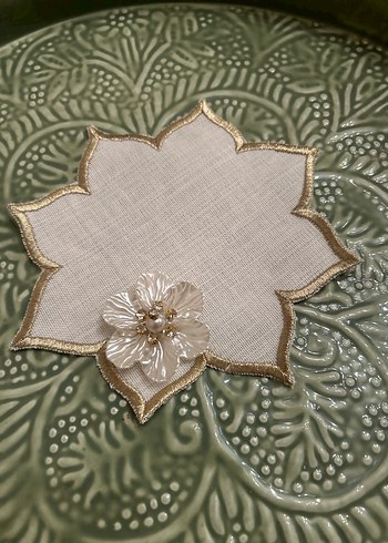 İnci Detaylı Keten Peçete Takımı - Görsel 4