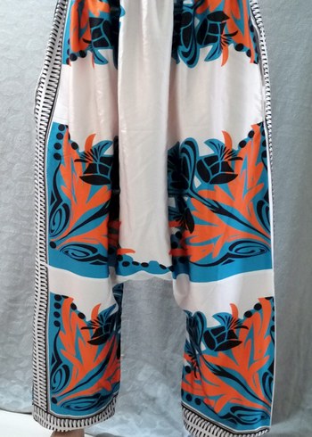 Renkli Desenli Rahat Bohem Kadın Pantolon Şalvar - Görsel 2