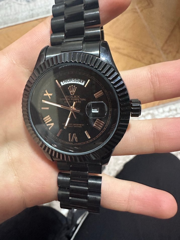 Rolex Siyah İş Tarzı Erkek Kol Saati - Görsel 3