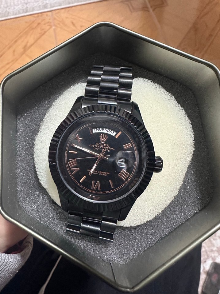 Rolex Siyah İş Tarzı Erkek Kol Saati - Görsel 2