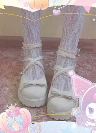 Lolita Kawaii Kore Ayakkabı Balo Aesthetic estetik dantelli Fran